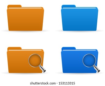 folder and magnifying glass icon