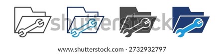 folder maintenance icon set multiple style