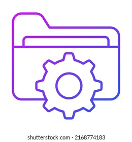 folder management Finance Related Vector Line Icon. Editable Stroke Pixel Perfect.