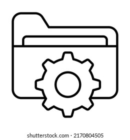 Ordner Management Finance Related Vector Line Symbol. Bearbeitbarer Stroke Pixel perfekt.