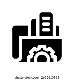 folder management glyph icon. Strong and solid vector icon for websites, mobile interfaces, presentations, and visual branding. High quality and easy to edit.
