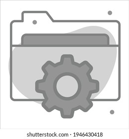 folder management icon with background modern illustration