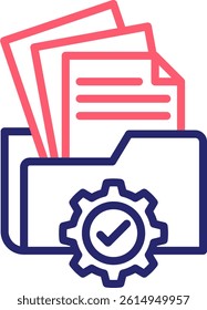 Folder Management Icon Color Vector Illustration