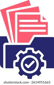 Folder Management Icon Fill Vector Illustration