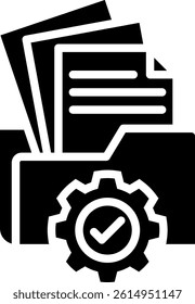 Folder Management Icon Glyph Vector Illustration