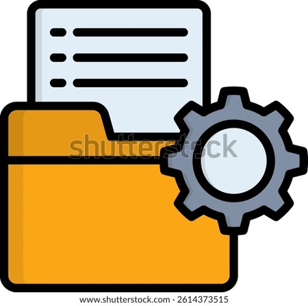 Folder Management Icon Lineal Color Vector Illustration