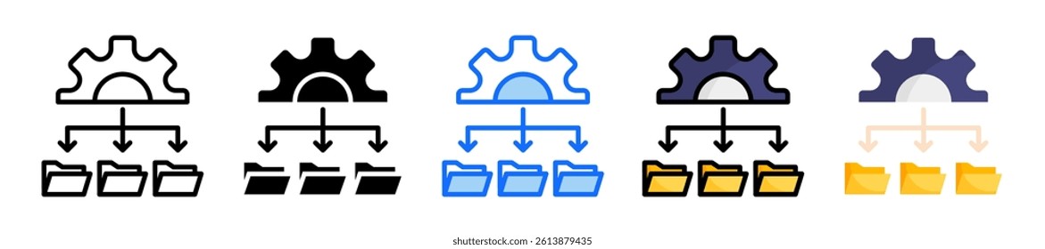 Folder Management Icon Set Multiple Style Collection