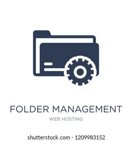 Folder management icon. Trendy flat vector Folder management icon on white background from web hosting collection, vector illustration can be use for web and mobile, eps10