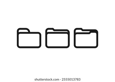 folder management line icons set