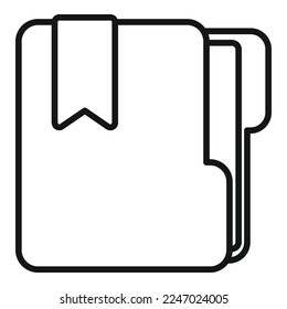 Folder mark icon outline vector. Favorite mark. Template value