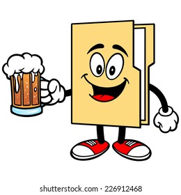 Folder Mascot with Beer