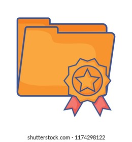 folder and medal icon