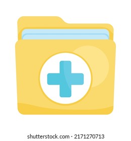 carpeta con icono de cruz médica