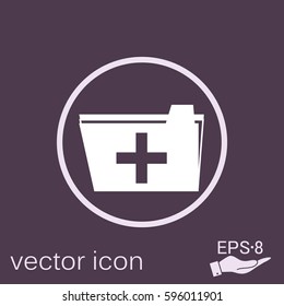 folder with medical documents. Icon of medical history folder.
