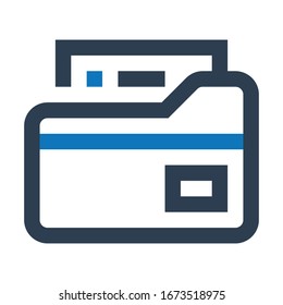 folder and message icon design/editable vector