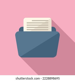 Folder message icon flat vector. Note article. Documet office