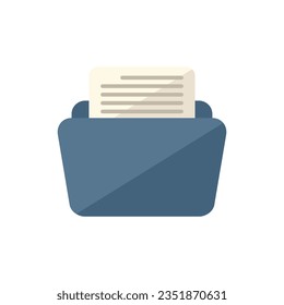 Folder message icon flat vector. Note article. Documet office isolated