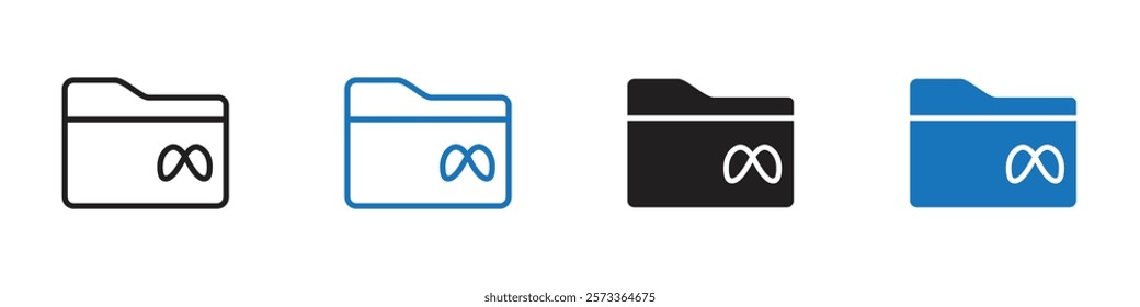 Folder meta icon Flat line symbol