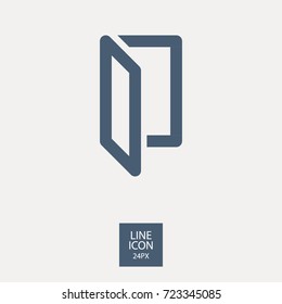 Folder minimal icon. Blank line vector icon for websites and mobile minimalistic flat design.