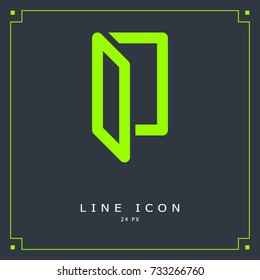 Folder minimal icon. Blank line vector icon for websites and mobile minimalistic flat design.