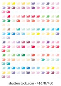 Folder  Minimalistic,Flat Design.Printable stickers for planner,journaling,school office,scrapbook.Isolated.Vector set elements.