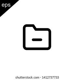 folder minus icon line outline design vector symbol