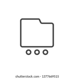 Folder, more, options vector icon. Multimedia minimalist outline vector icon.