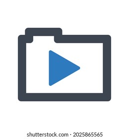 Icono de película de carpeta.música,documento (ilustración vectorial)