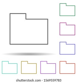 Folder multi color icon. Simple thin line, outline vector of web icons for ui and ux, website or mobile application