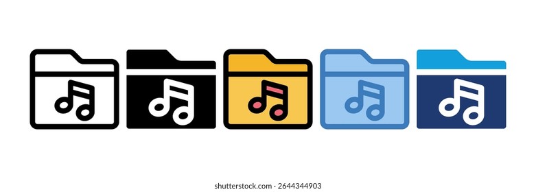 Folder Music Icon Element For Design