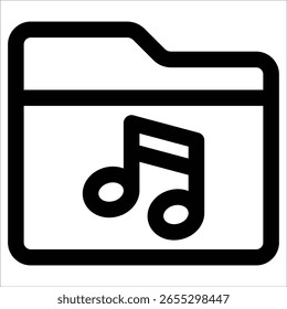 Folder Music Icon Element For Design