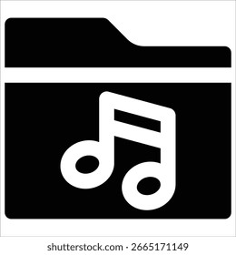 Elemento de icono de música de carpeta para diseño