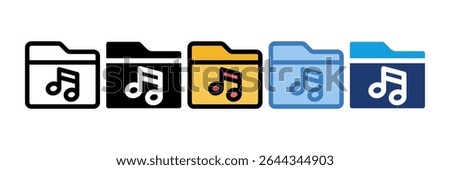 Folder Music Icon Element For Design