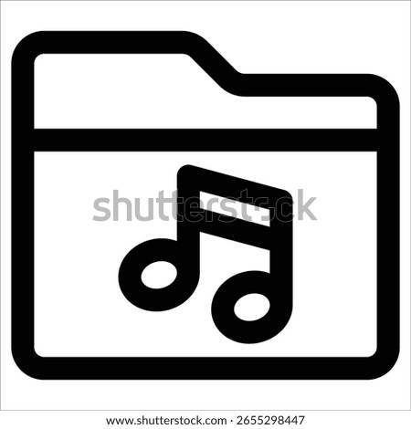 Folder Music Icon Element For Design
