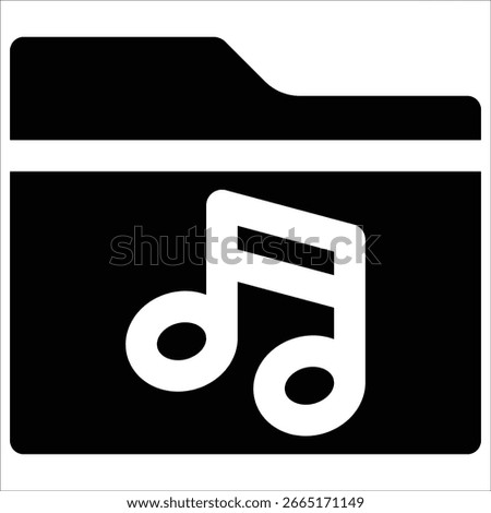 Folder Music Icon Element For Design