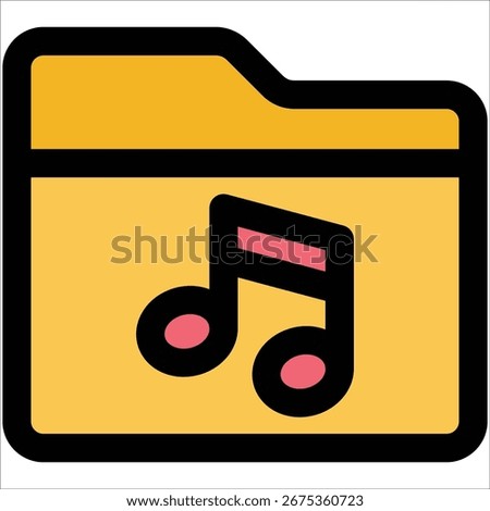Folder Music Icon Element For Design