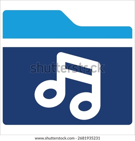 Folder Music Icon Element For Design
