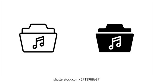 Folder Music icon set, vector illustration, eps10.