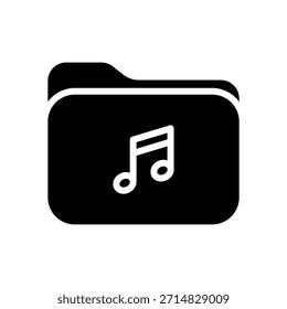 Folder Music icon, vector illustration