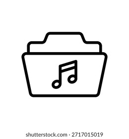 Folder Music icon, vector illustration
