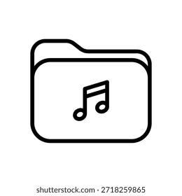 Folder Music icon, vector illustration