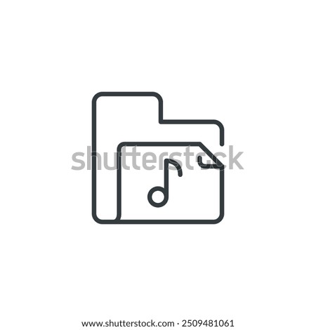 Folder Music icon, vector illustration