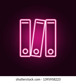 Folder neon icon. Elements of education set. Simple icon for websites, web design, mobile app, info graphics