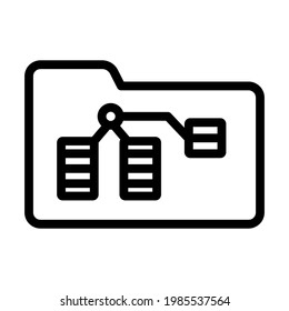 Folder Network Icon. Editable Bold Outline Design. Vector Illustration.