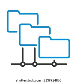 Folder Network Icon. Editable Bold Outline With Color Fill Design. Vector Illustration.
