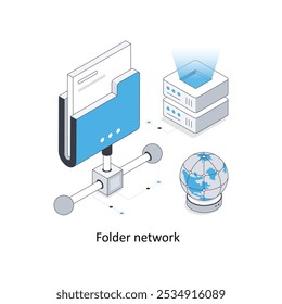 Folder network isometric stock illustration. EPS File stock illustration