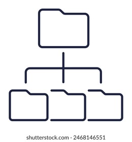 Folder network line icon. Data file scheme. Cloud computing, Information Technology, Computer Software. Logo symbol for web and mobile on white background. Editable vector stroke. Pixel Perfect.
