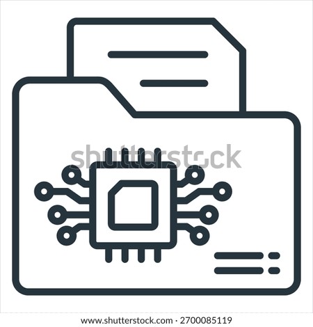 Folder Network Outline Icon Vector Illustration