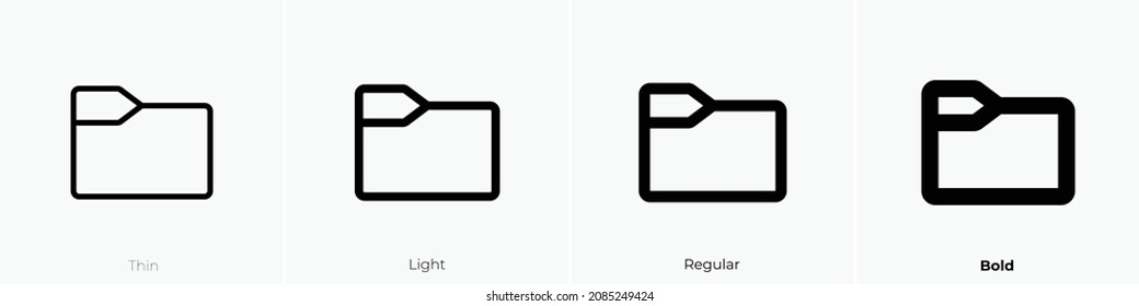 folder notch icon. Thin, Light Regular And Bold style design isolated on white background