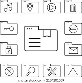 Folder note icon in a collection with other items